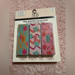 Nail Buffer Set - Floral Pink and Blue